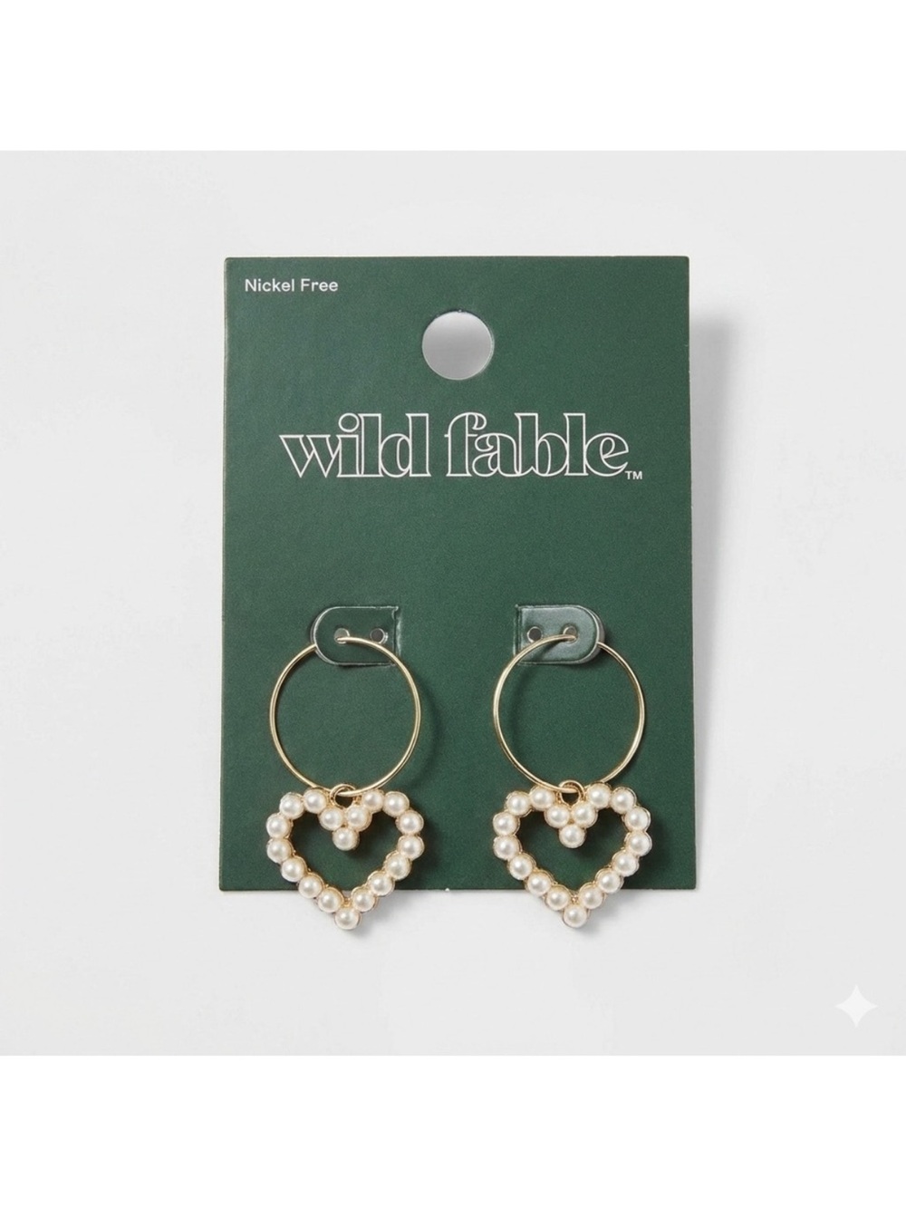 Wild Fable Gold Hoop Earrings with Pearl Heart Charms